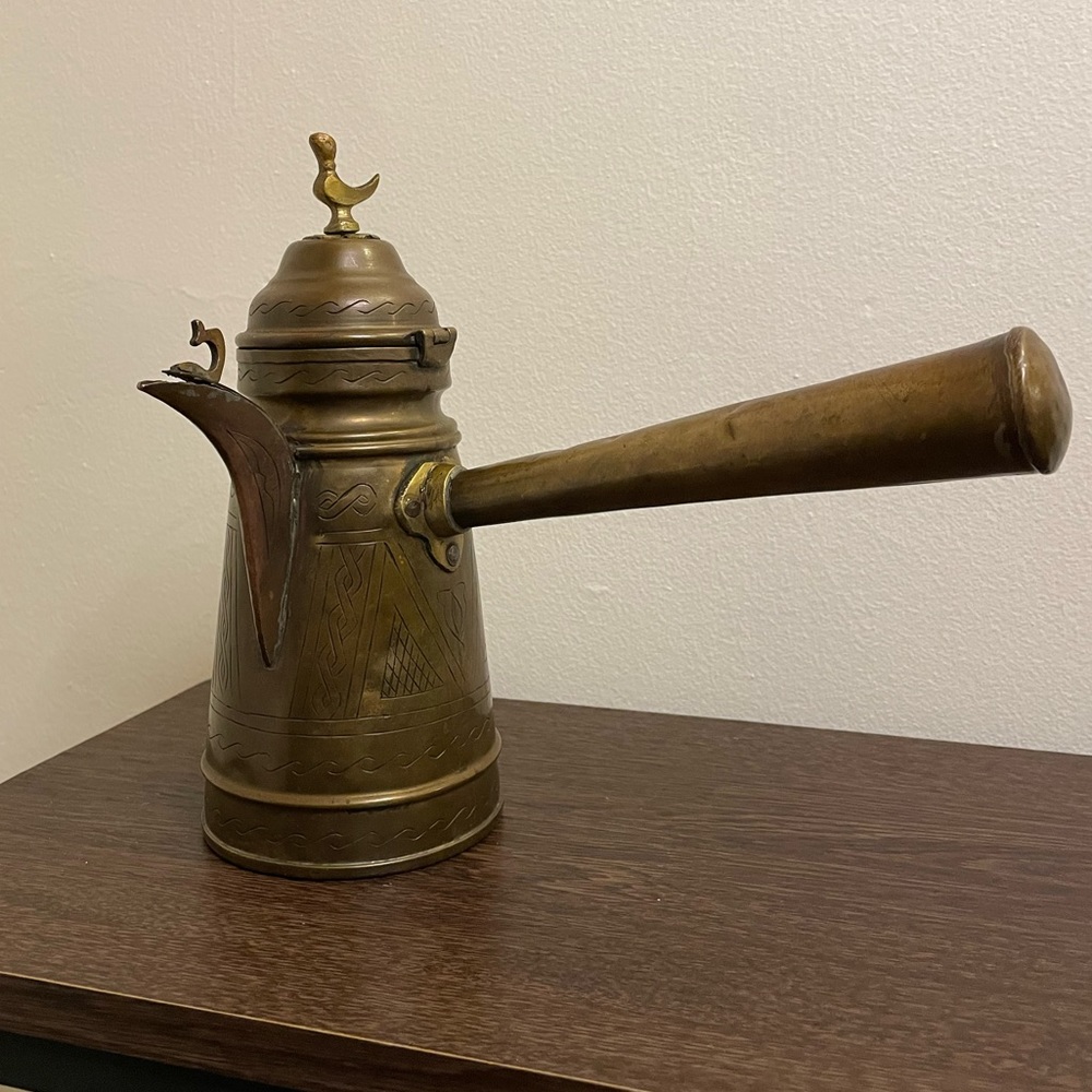 Antique  Coffee Pot Copper And Brass Dallah - Middle East Arab Islamic Style